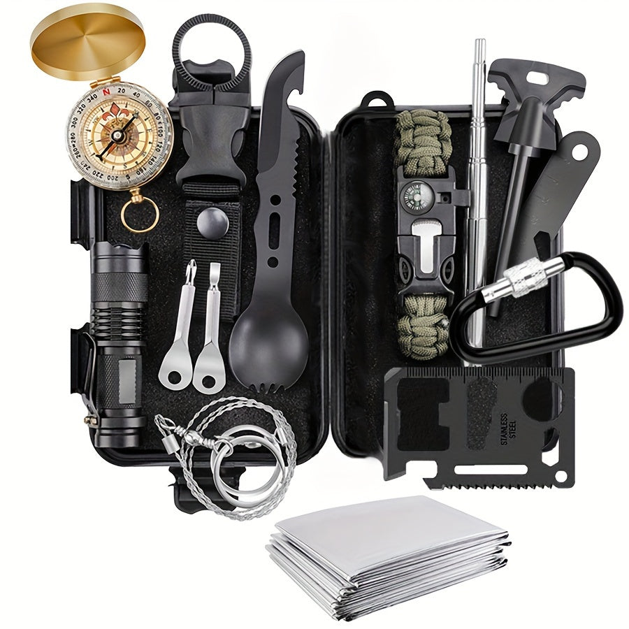 14-in-1 Camping Survival Kit with Magnesium Rod