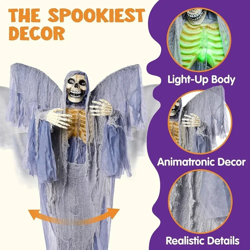 Life Size Grim Reaper Animatronic Halloween Decoration
