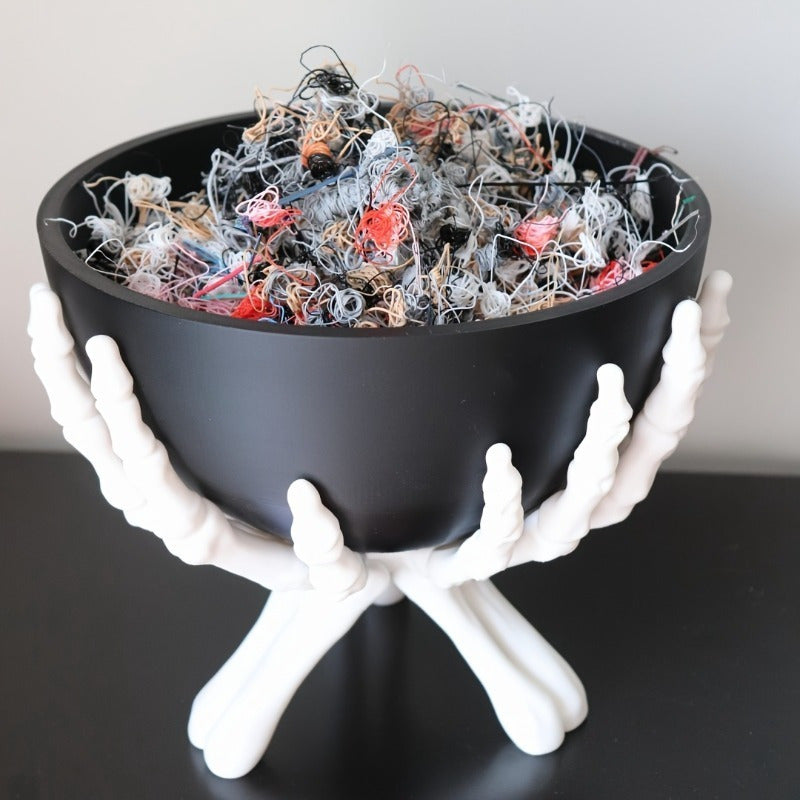 Skull Hand Bowl Holder Halloween Candy Dish