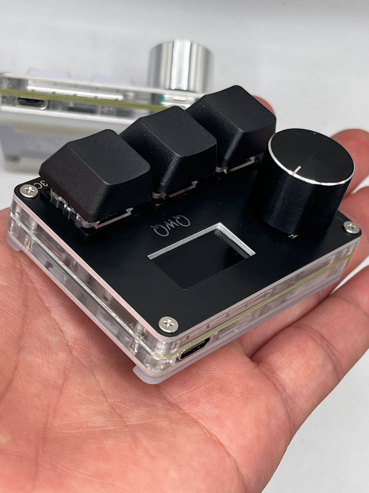 O3C SayoDevice OSU O3C Rapid Trigger Hall Switches Magnetic Pink Switches Keyboard With Knob Screen Copy Paste Shotcut