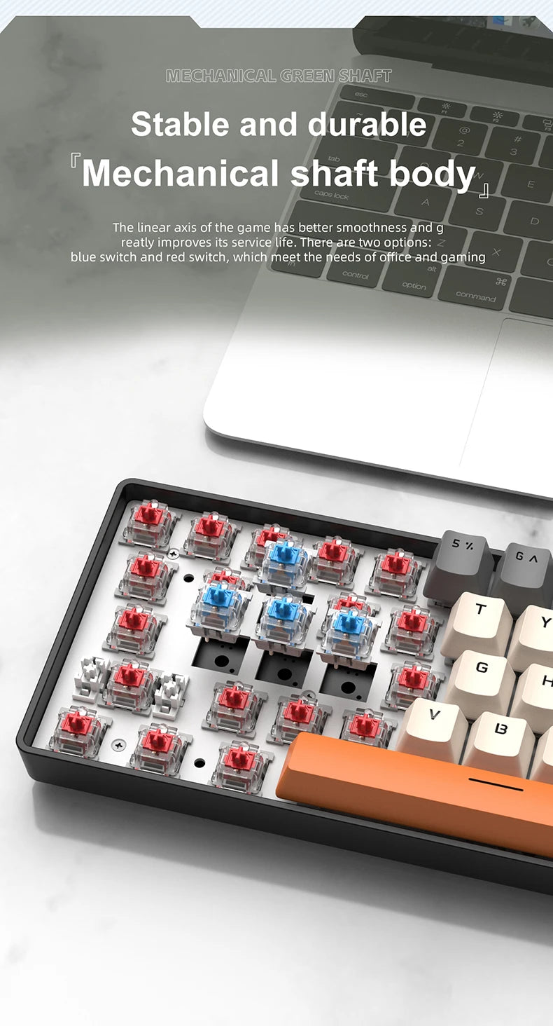 K61 60% Mechanical Keyboard Wired RGB, 61 Keys Mini Gaming Keyboard, Phantom RGB, Red/Blue Switch, Ergonomic, Portable for Gamer