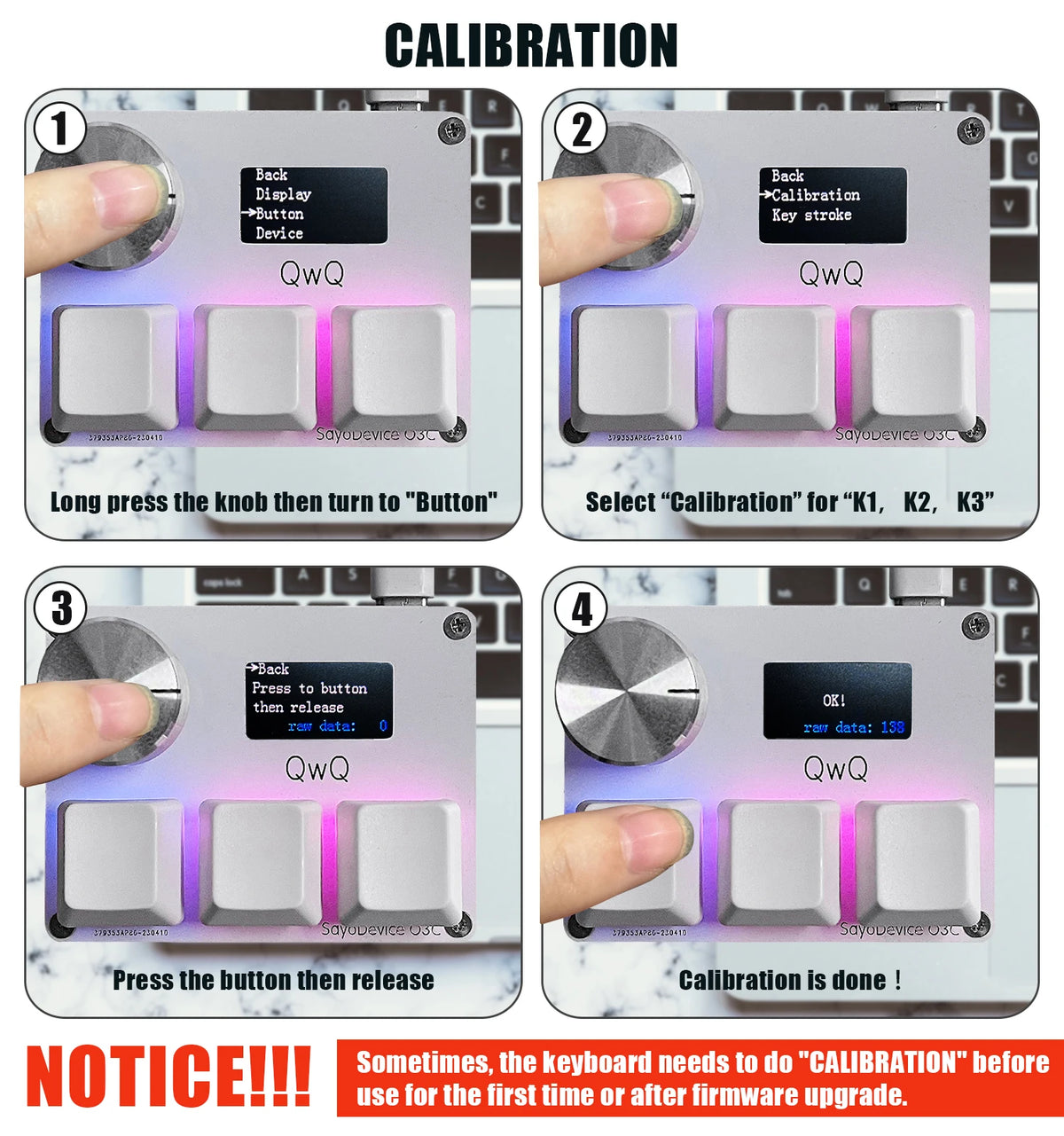 SayoDevice Rapid Trigger Magnetic Switches RGB Music Game Keyboard Volume Knob For O3C DJMAX SDVX Geometry Dash Office Keyboard
