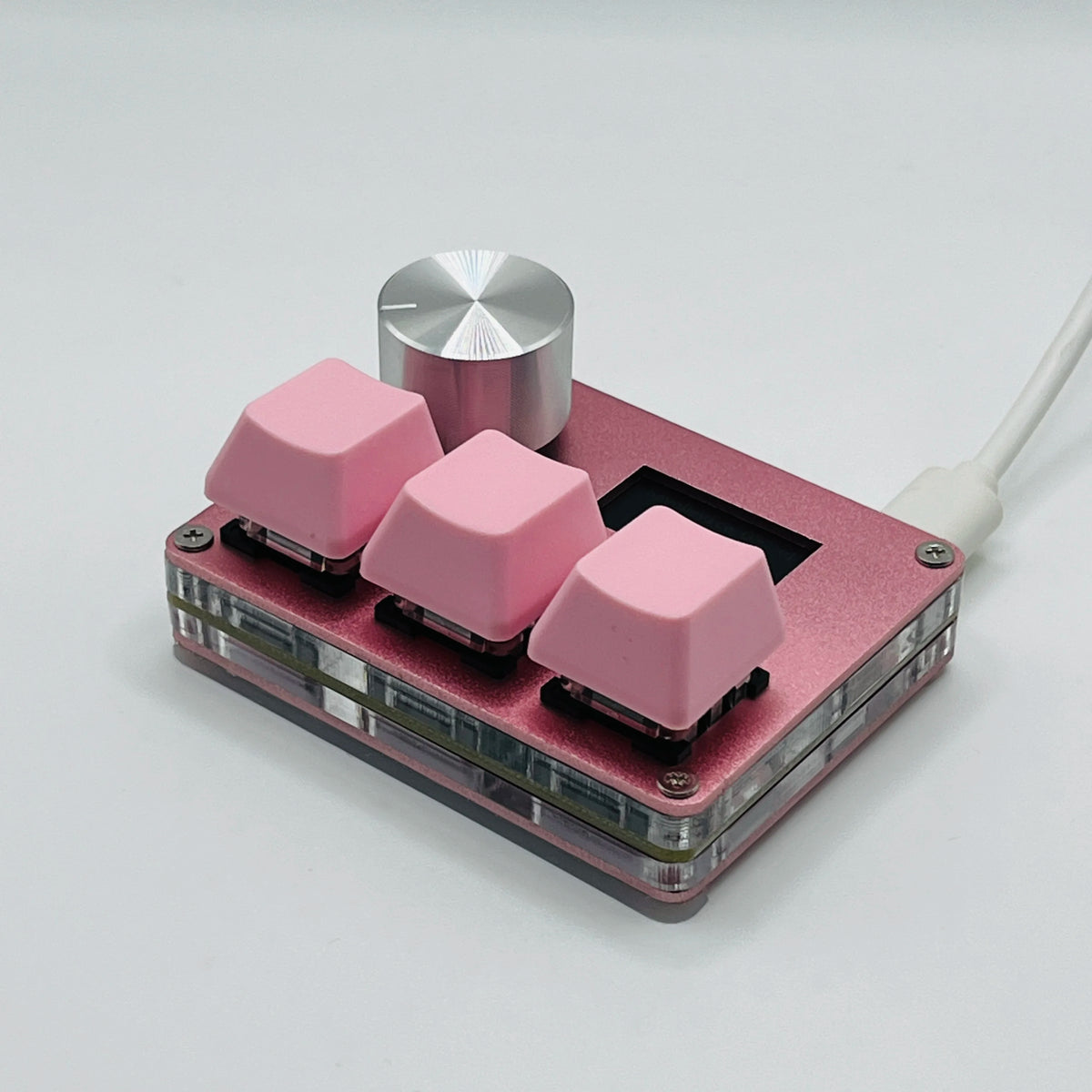 O3C SayoDevice OSU O3C Rapid Trigger Hall Switches Magnetic Pink Switches Keyboard With Knob Screen Copy Paste Shotcut