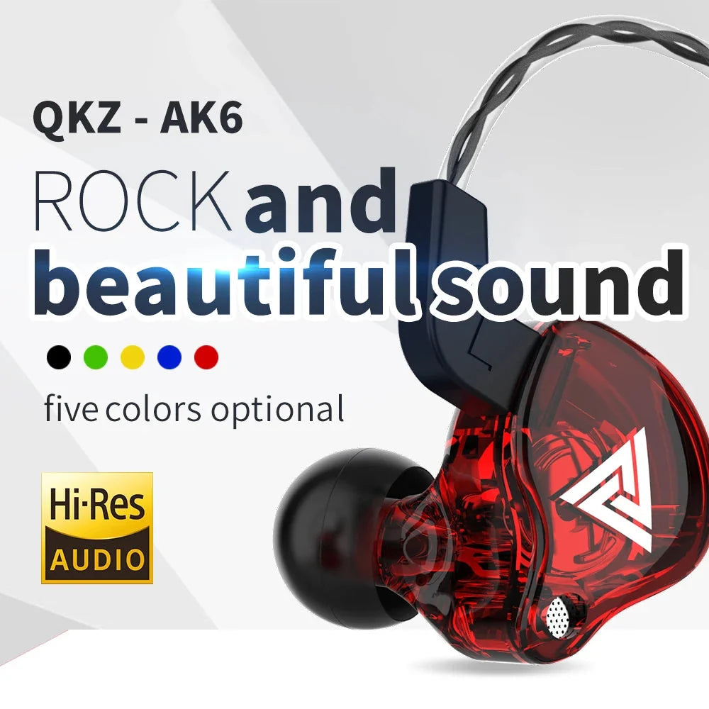 3.5mm Cable Wired Earphones QKZ AK6 HiFi Sound Quality Earphone With Wire Gaming Headset Gamer Headphones Bass Cheap Sale Earbud-3