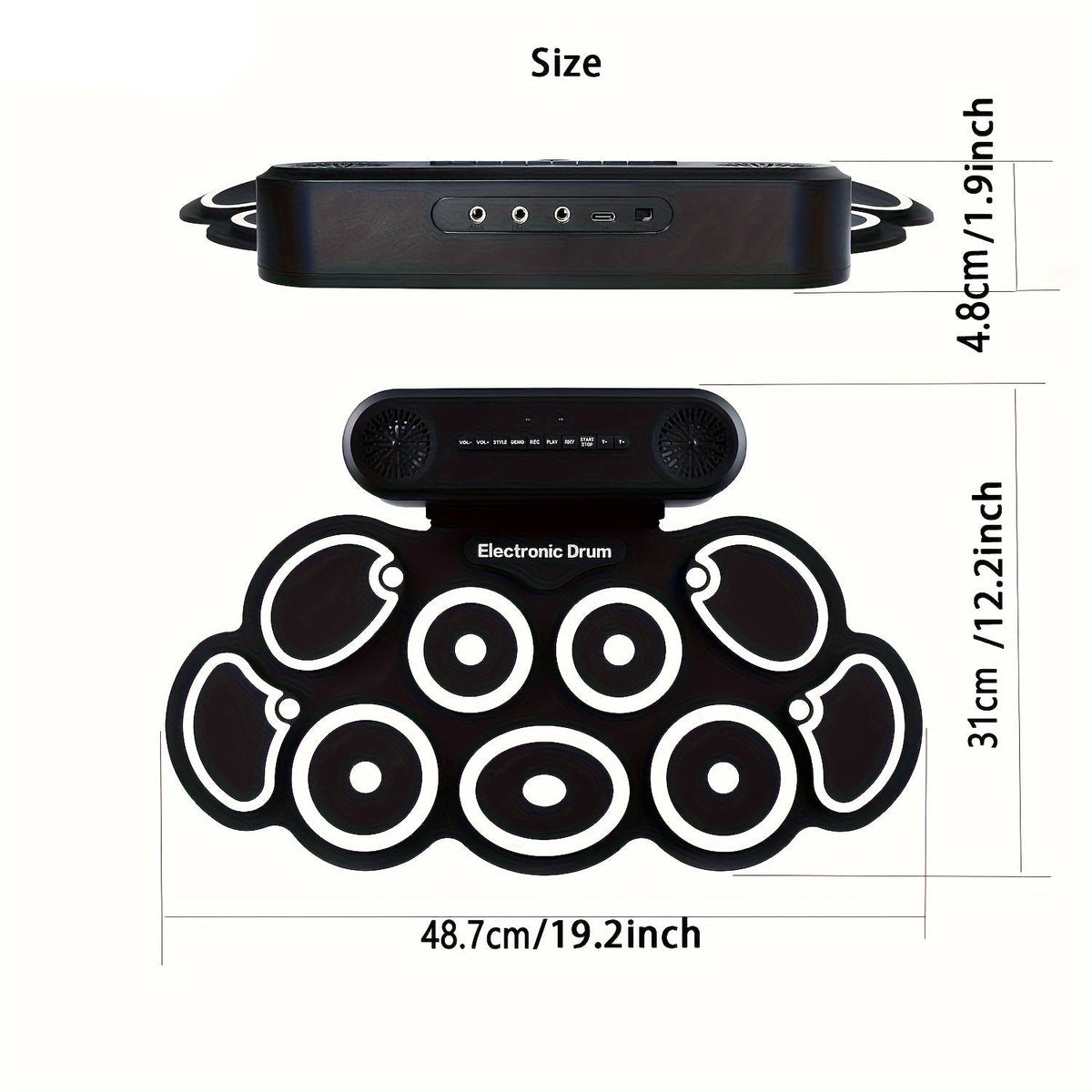 Electronic Drum Set with 9 Pads & Speakers