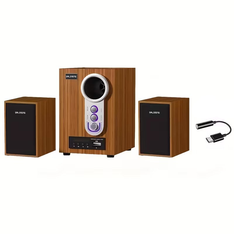 Wooden Subwoofer Stereo System with USB-0